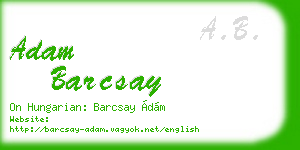 adam barcsay business card